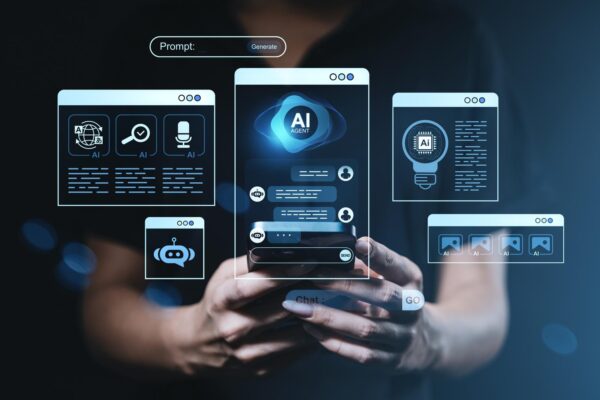 AI smartphone technology concept future artificial intelligence phone smartphone AI assistant interface