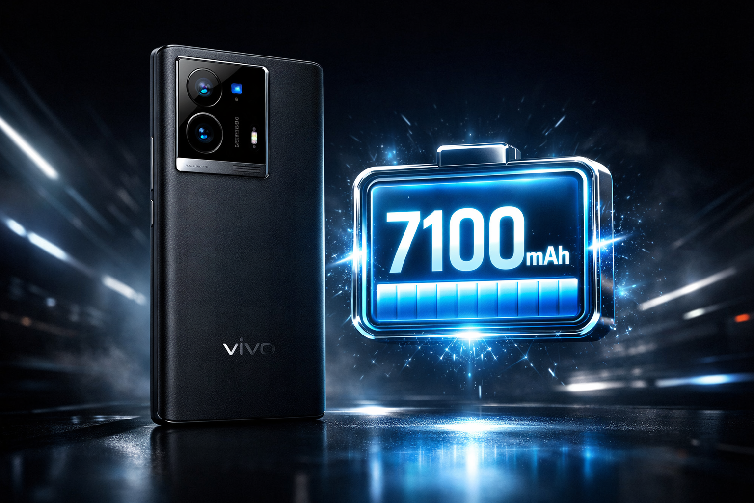 Vivo X300s smartphone with 7100mAh battery